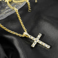 Set Cadena Tennis 4mm Plata con Dije de Cruz Iced Out – Hombre | PRÉNDELAX