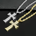 Set 2 Dijes de Cruz Iced Out con Cadena – Oro y Plata Hombre | PRÉNDELAX