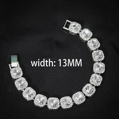 Set Cadena + Pulsera Tennis Cuadrada Dorada Iced Out – Hip Hop Hombre | PRÉNDELAX