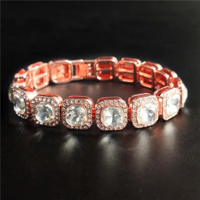Cadena Tennis Cuadrada Iced Out Plata 10mm – Collar Hip Hop Hombre | PRÉNDELAX