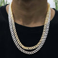Cadena cubana iced out plata 13mm