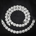 Set cadena y pulsera tennis cuadrada plata iced out
