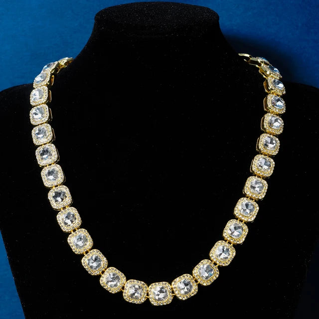 Set Cadena + Pulsera Tennis Cuadrada Plata Iced Out – Hip Hop Hombre | PRÉNDELAX