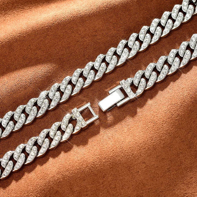 Set de dos cadenas cubanas miami oro y plata
