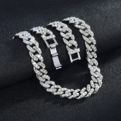 Set 2 Cadenas Cubanas Miami Oro y Plata – Layered Hip Hop Hombre | PRÉNDELAX