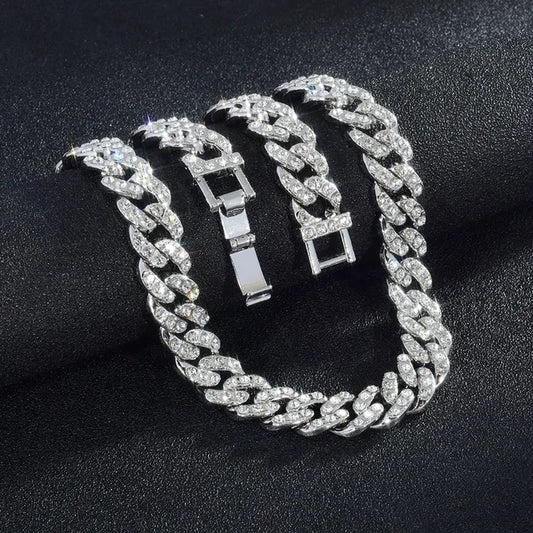 Set 2 Cadenas Cubanas Miami Oro y Plata – Layered Hip Hop Hombre | PRÉNDELAX