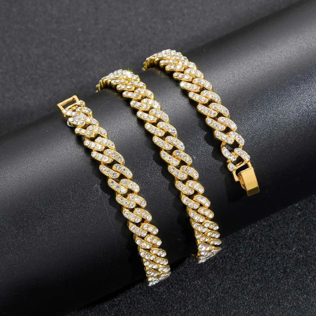 Set 2 Cadenas Cubanas Miami Oro y Plata – Layered Hip Hop Hombre | PRÉNDELAX