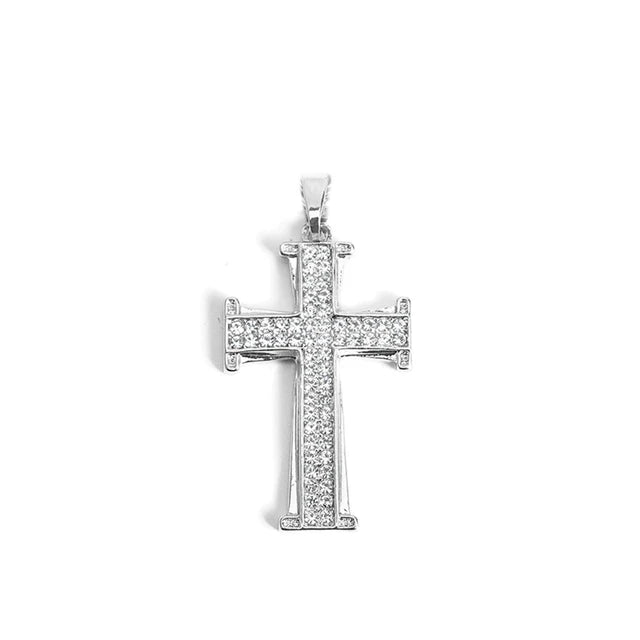 Set 2 Dijes de Cruz Iced Out con Cadena – Oro y Plata Hombre | PRÉNDELAX