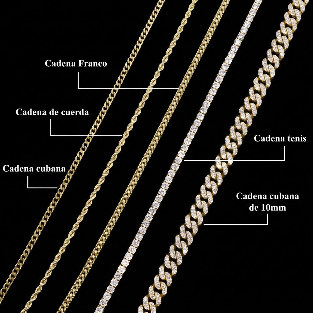 Colgante Full Ice Natanael, Oro laminado 18K